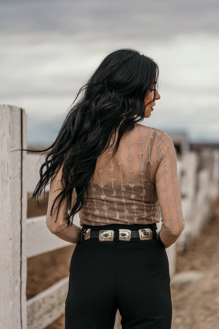 Lariat Lace Mesh Top