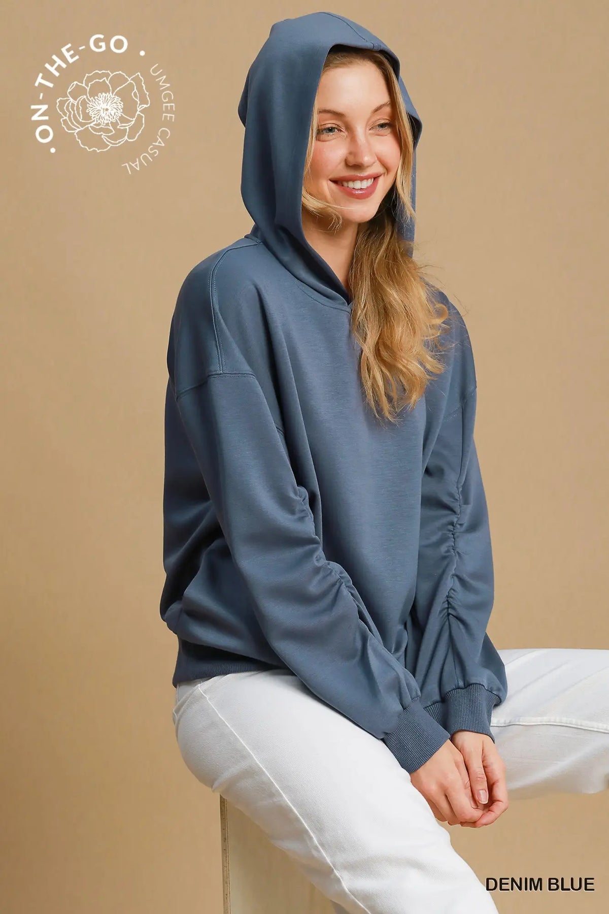 Luxeknit Rutched Sleeve Hoodie