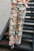 Pink Western Collage Extreme Wide Legged Pant