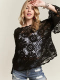 Bell Sleeve Crochet Top Blouse