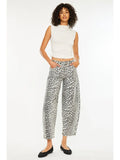 High Rise Leopard Horseshoe Jeans