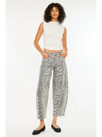 High Rise Leopard Horseshoe Jeans