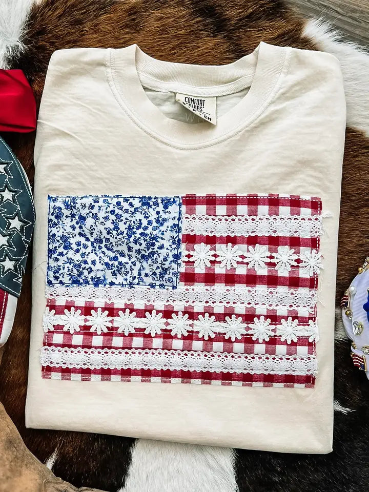 American Flag Daisy Tee