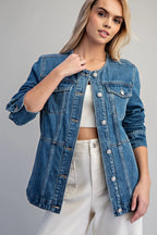 Denim Round Neck Jacket