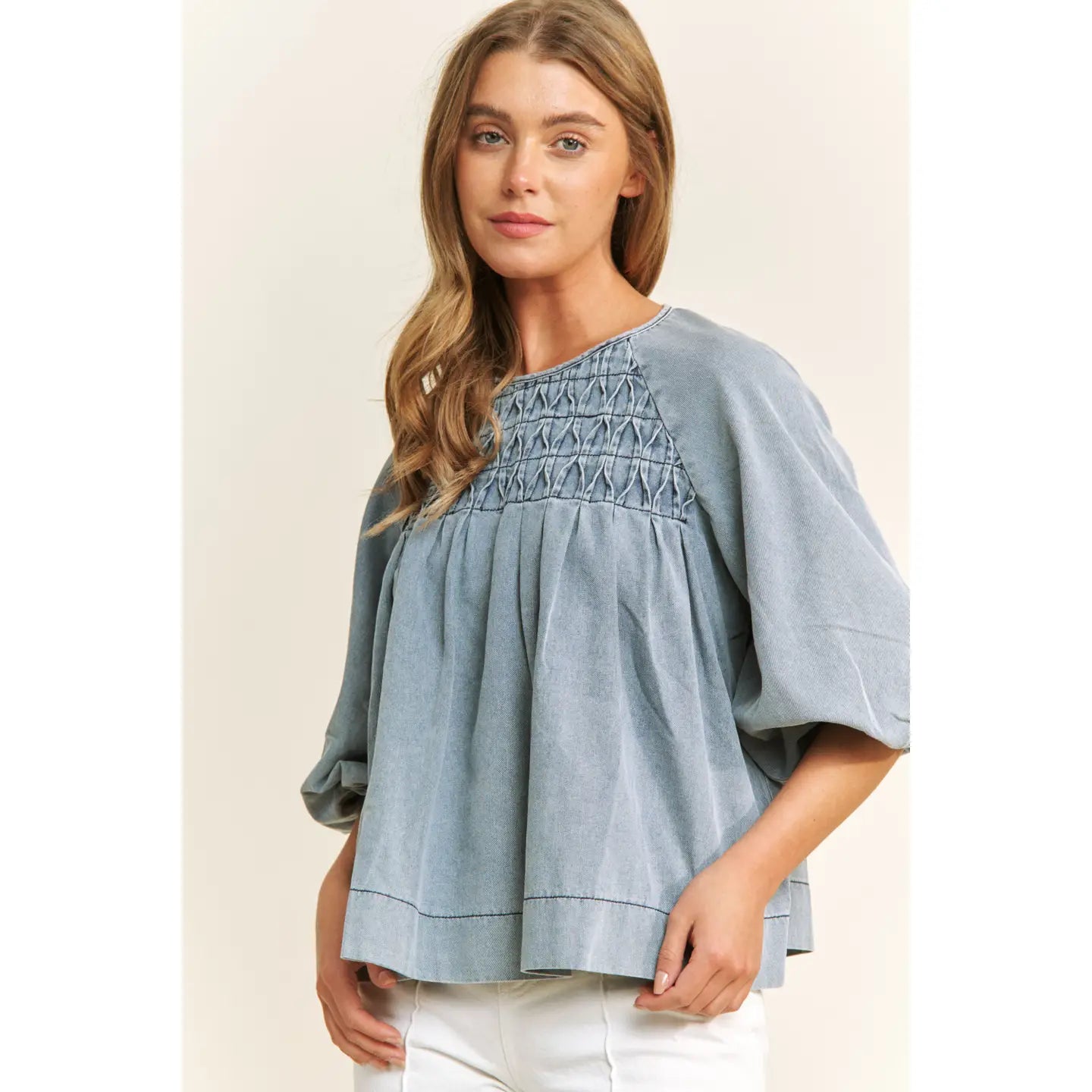 Denim Babydoll Top
