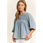 Denim Babydoll Top