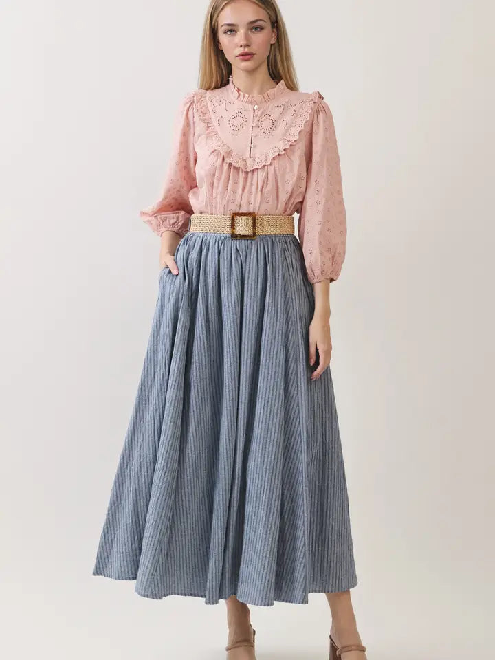 Pleated Maxi Skirt