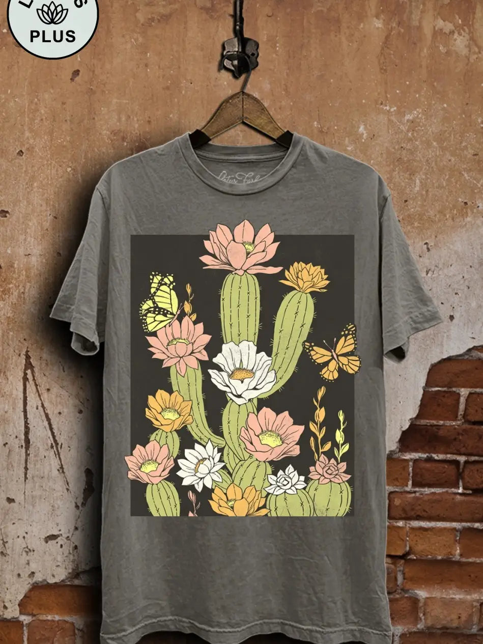 Mineral Cactus Flowers Graphic Top
