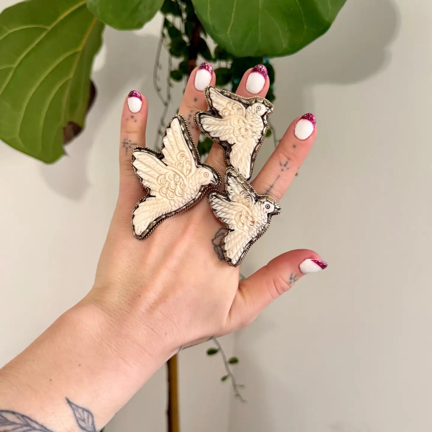 Carved Dove Ring