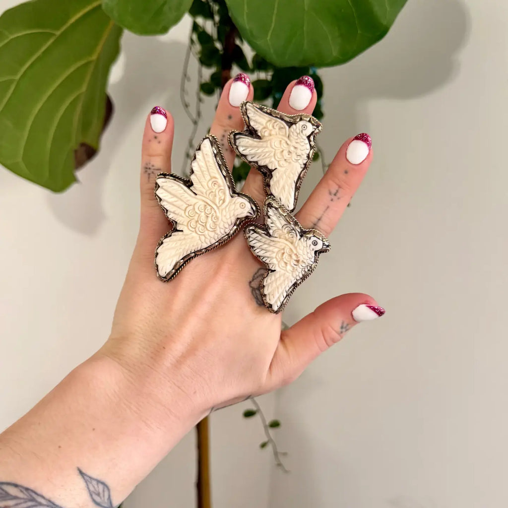 Carved Dove Ring