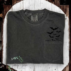 Embroidered Bat Pocket Tee Shirt