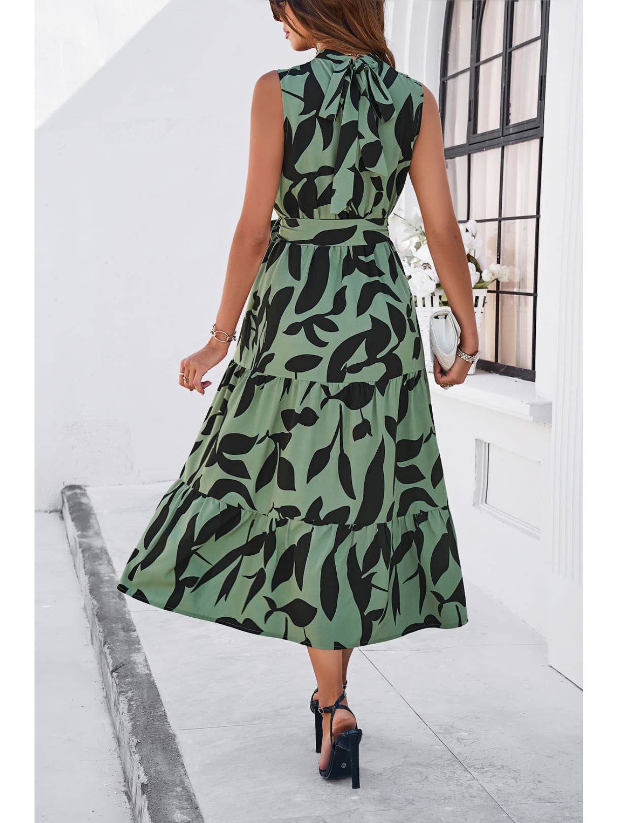 Halter Tie Midi Dress