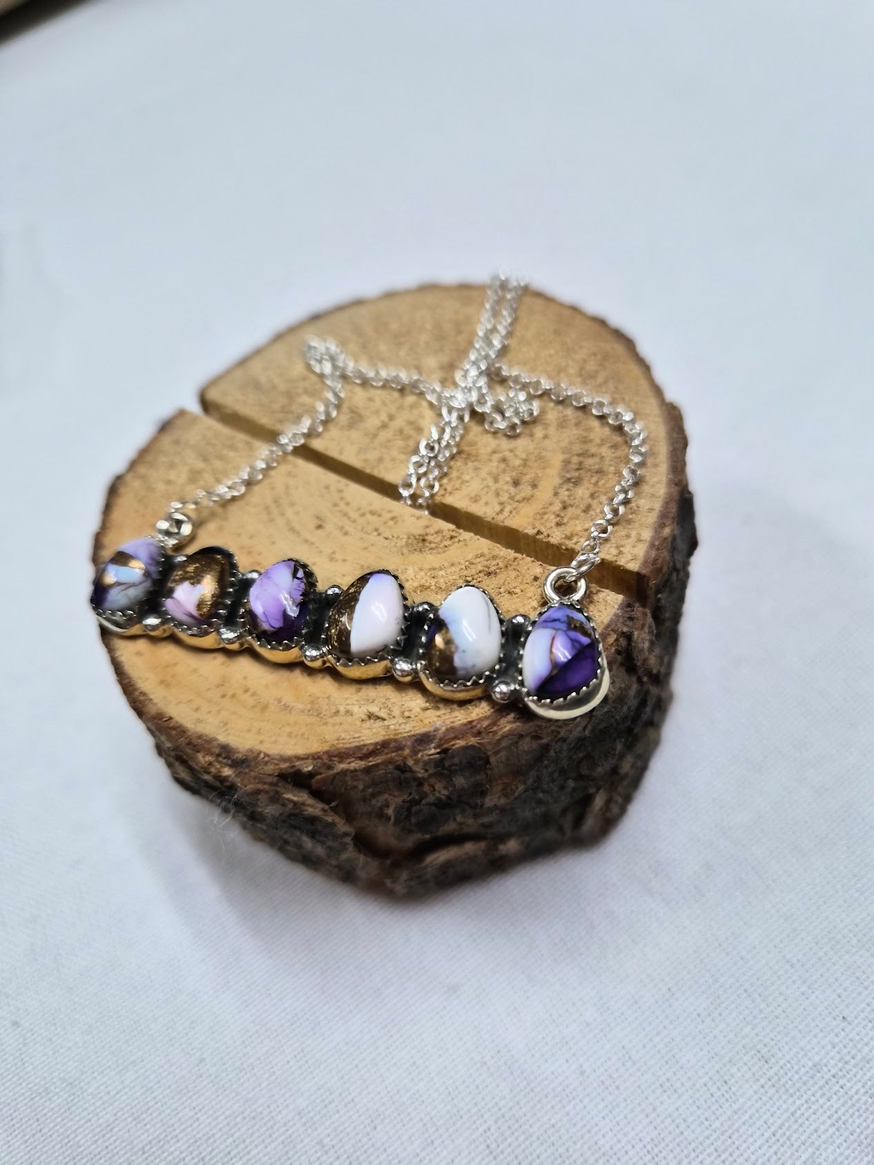 6 Stone Bar Necklace #59