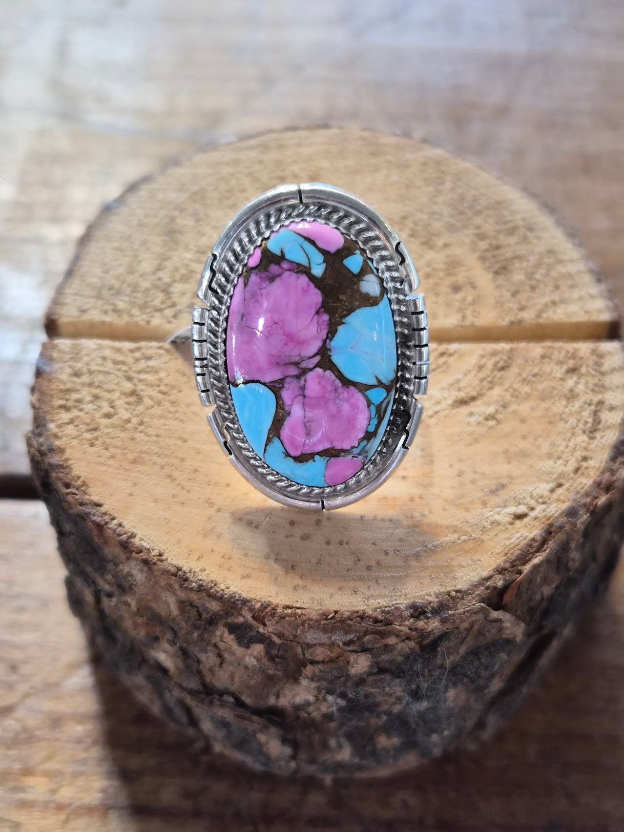 Cotton Candy Single Stone Ring #61