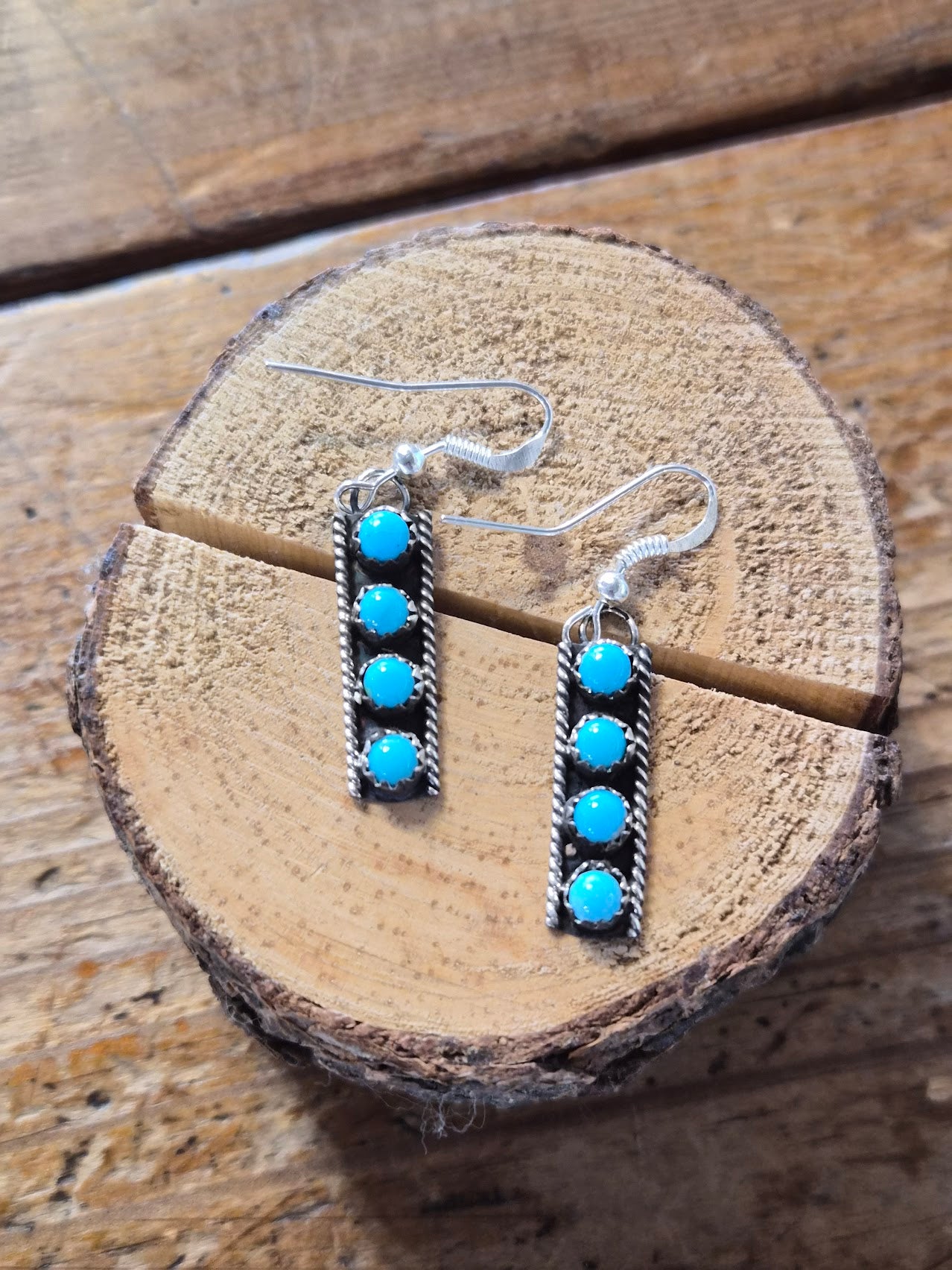 Turquoise Studded Bar Earring #62