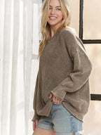 Ribbed Texture Oversized Sweater
