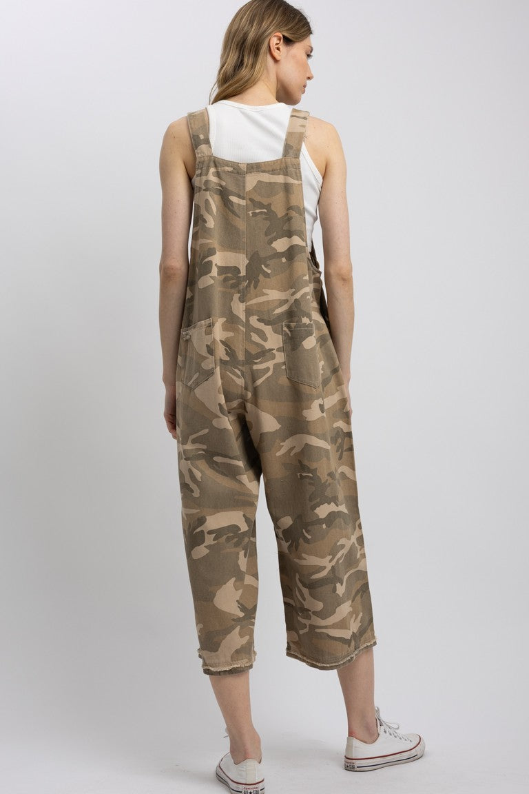Camo Boxy Midi Length Wide leg Overall