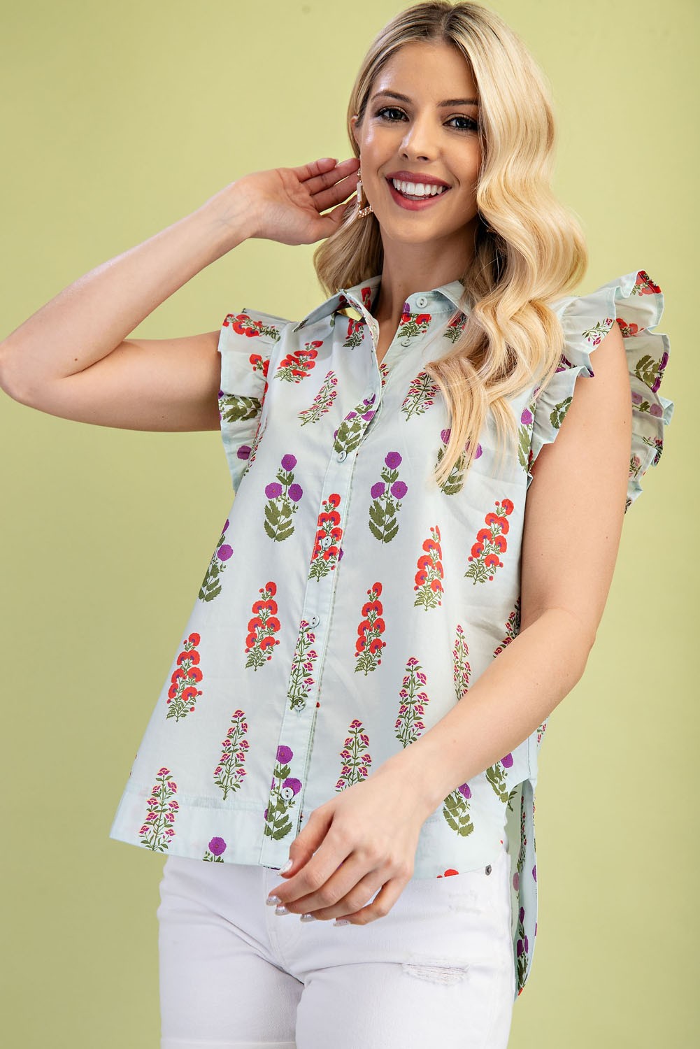 Floral Button Up Top