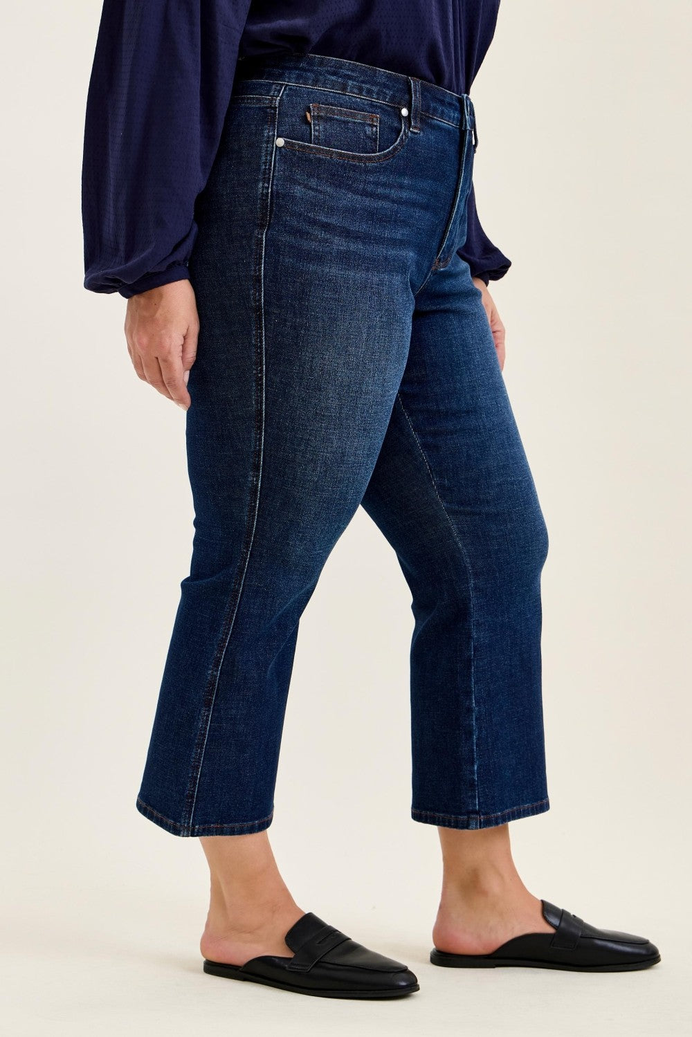 HW Amy Kick Flare Dk Rustic Indigo