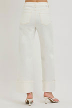 Tummy Control Highrise Crop Wide Pants Wide Cuffed