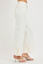 Tummy Control Highrise Crop Wide Pants Wide Cuffed