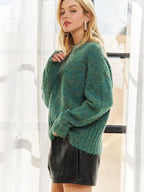 Heathered Crew Neck Knit Sweater