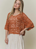 Open-Knit Square Crochet Top