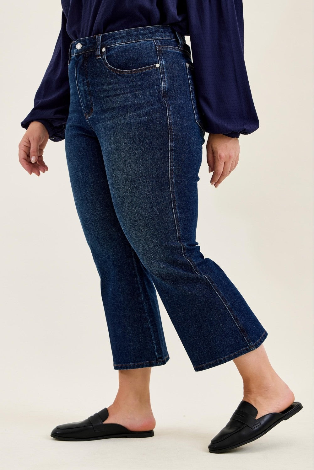 HW Amy Kick Flare Dk Rustic Indigo