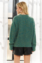 Heathered Crew Neck Knit Sweater