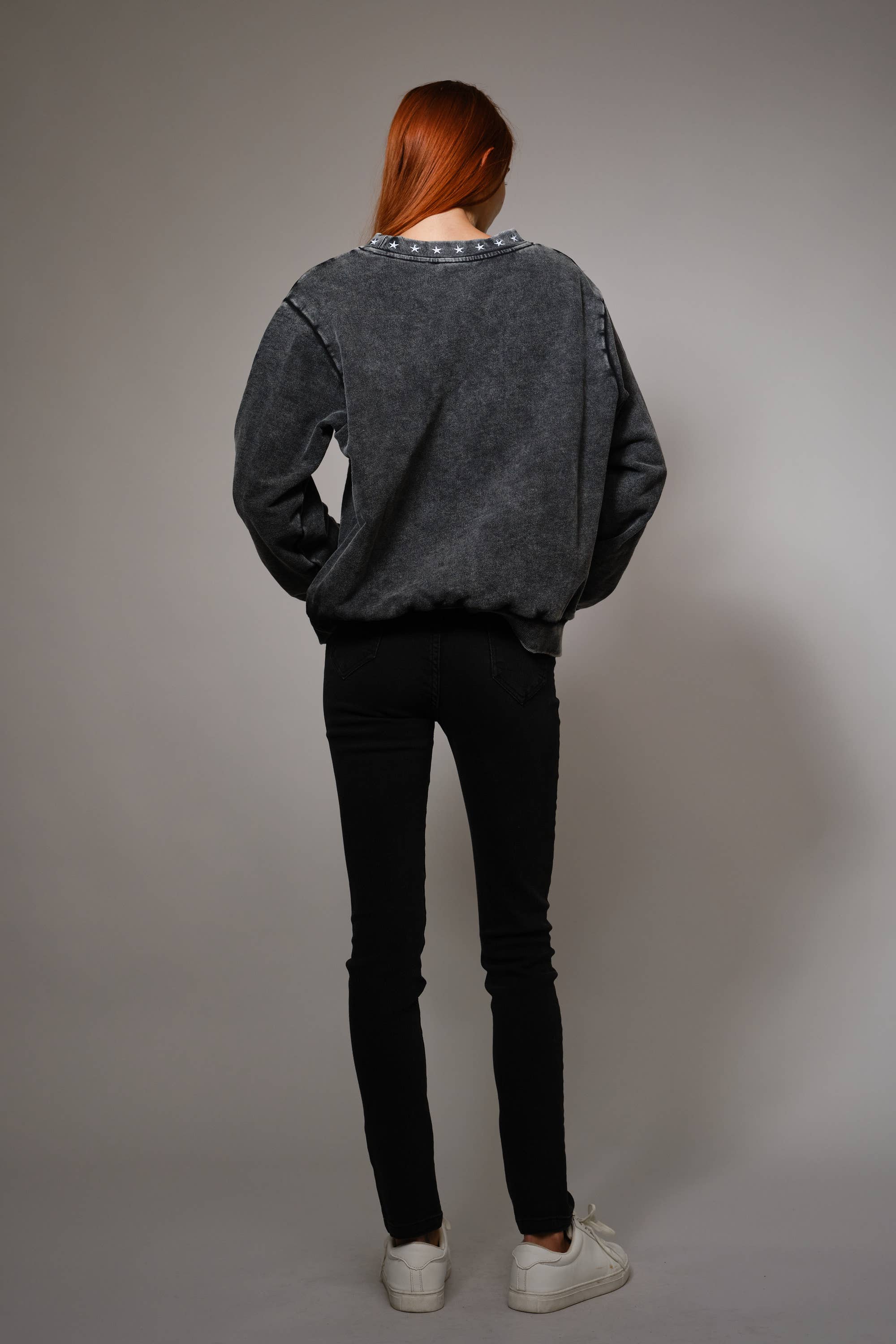 Mineral Wash Western Embroidered Sweatshirt