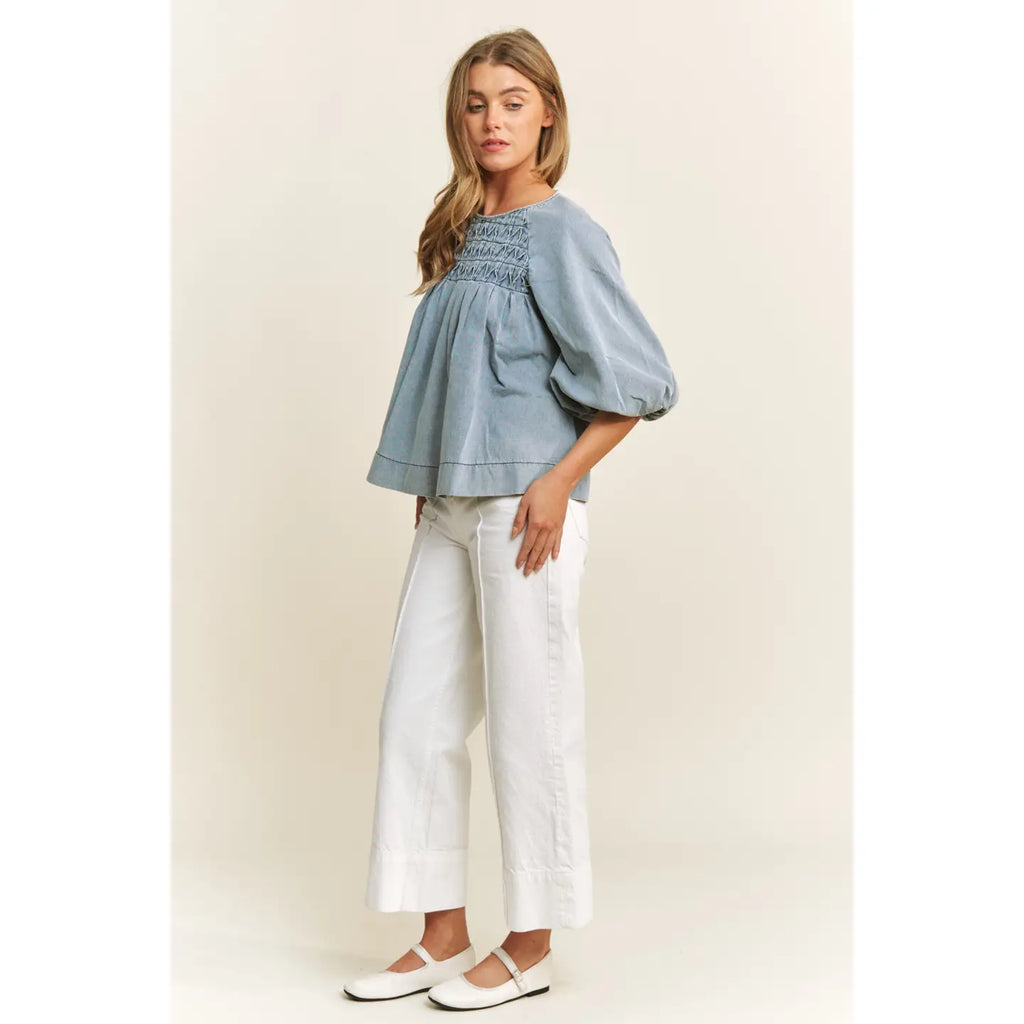 Denim Babydoll Top