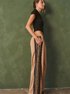 Lace Side-Stripe Sweatpants