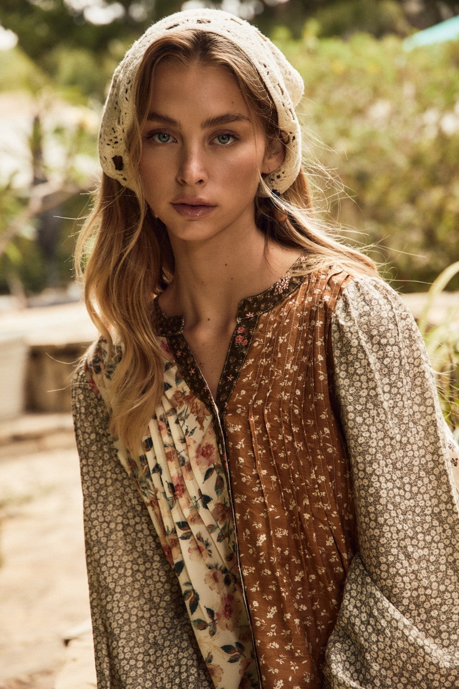 Mixed Floral Print Blouse