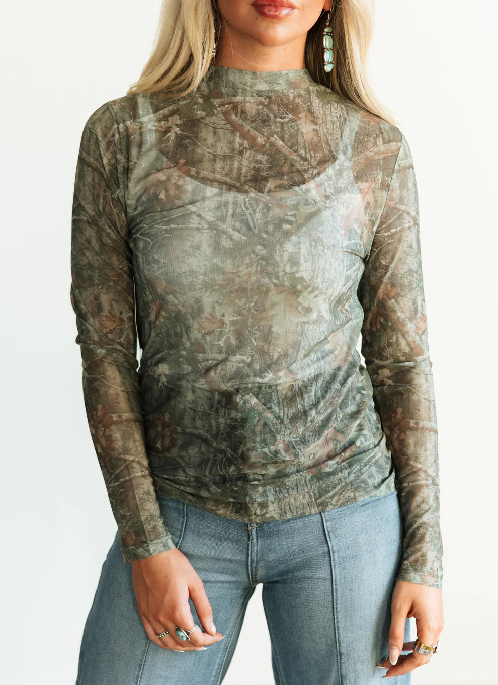 Camo Mesh Top