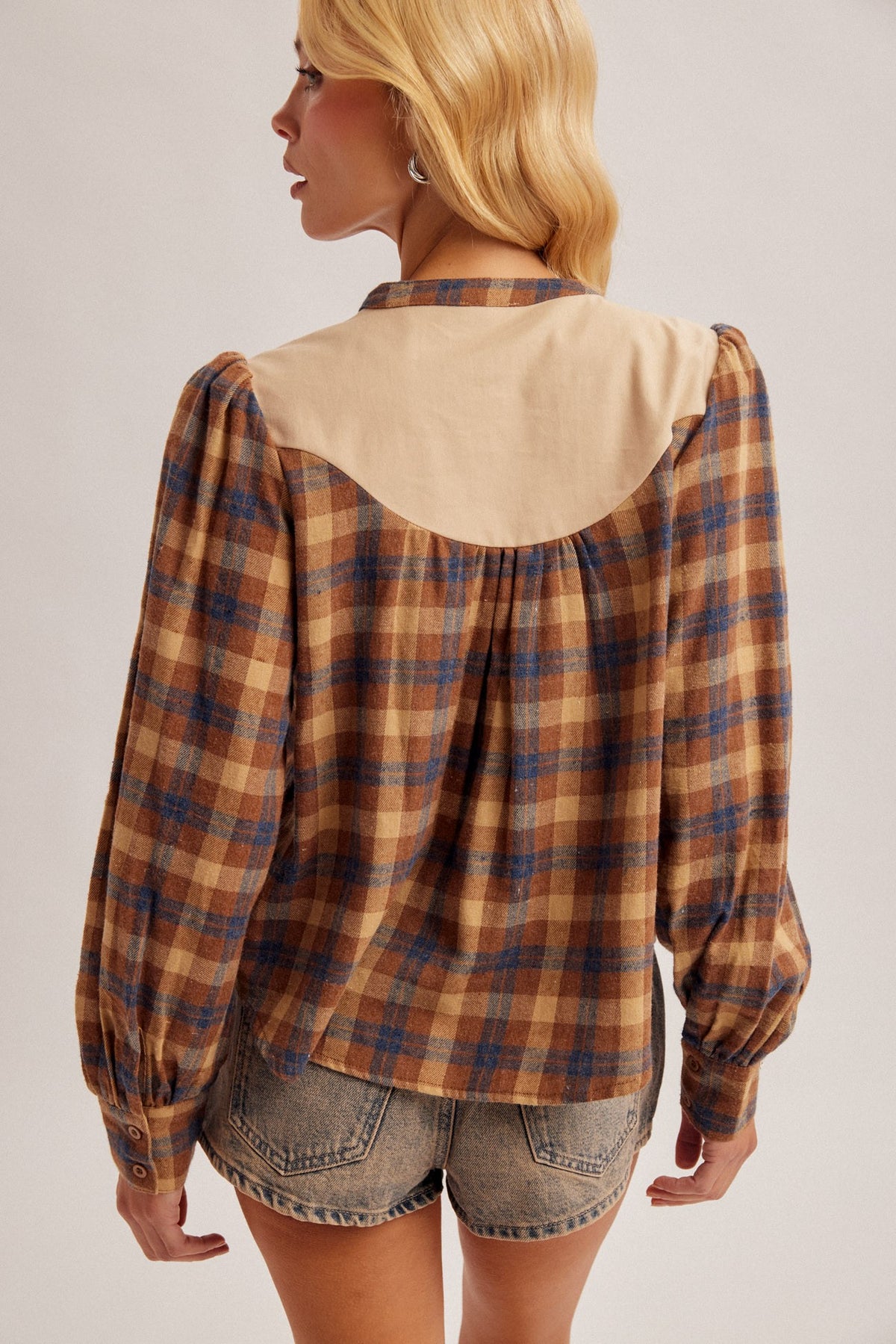 Whinny Embroidered Plaid Top