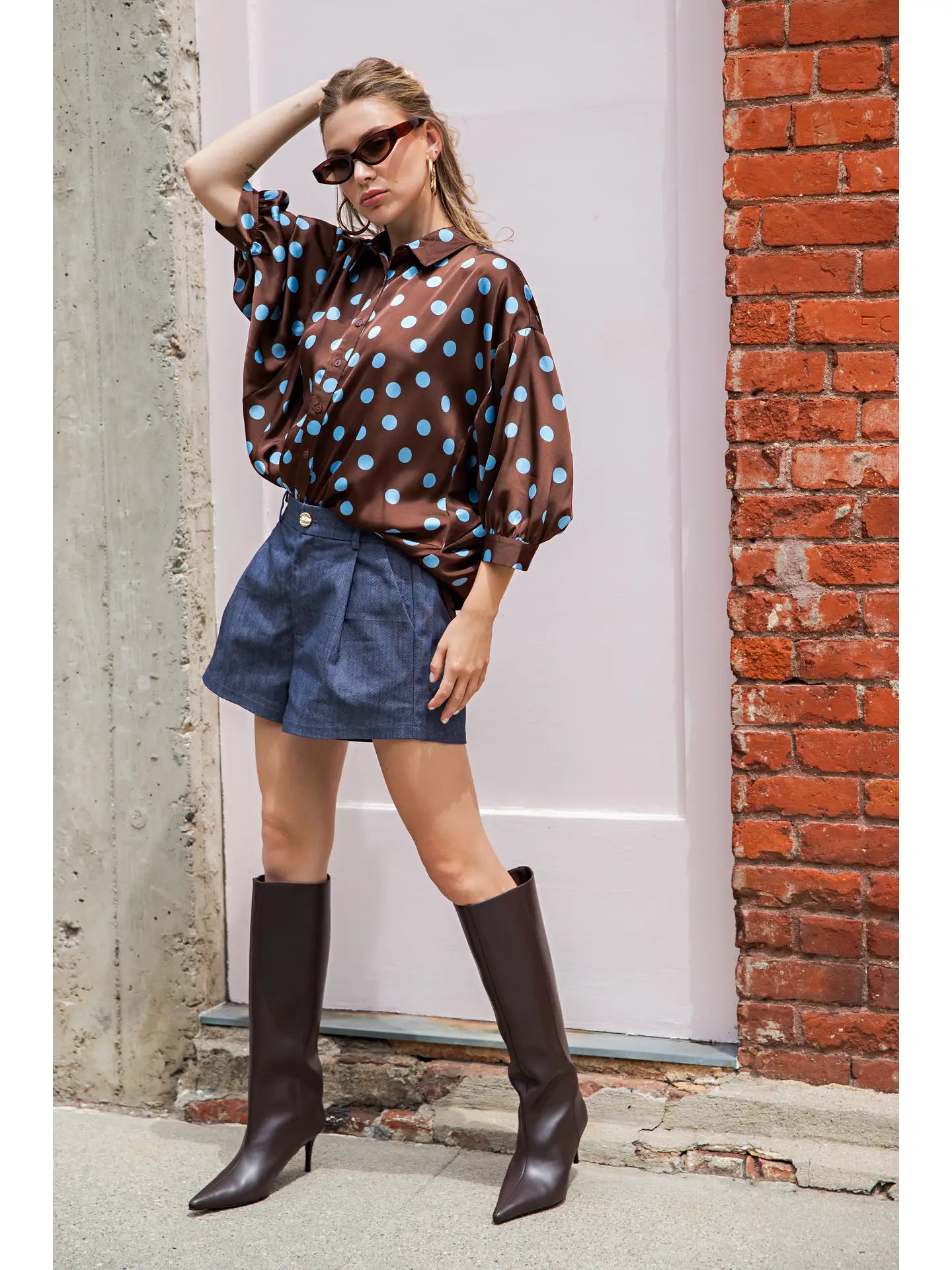 Polka Dot Oversized Shirt