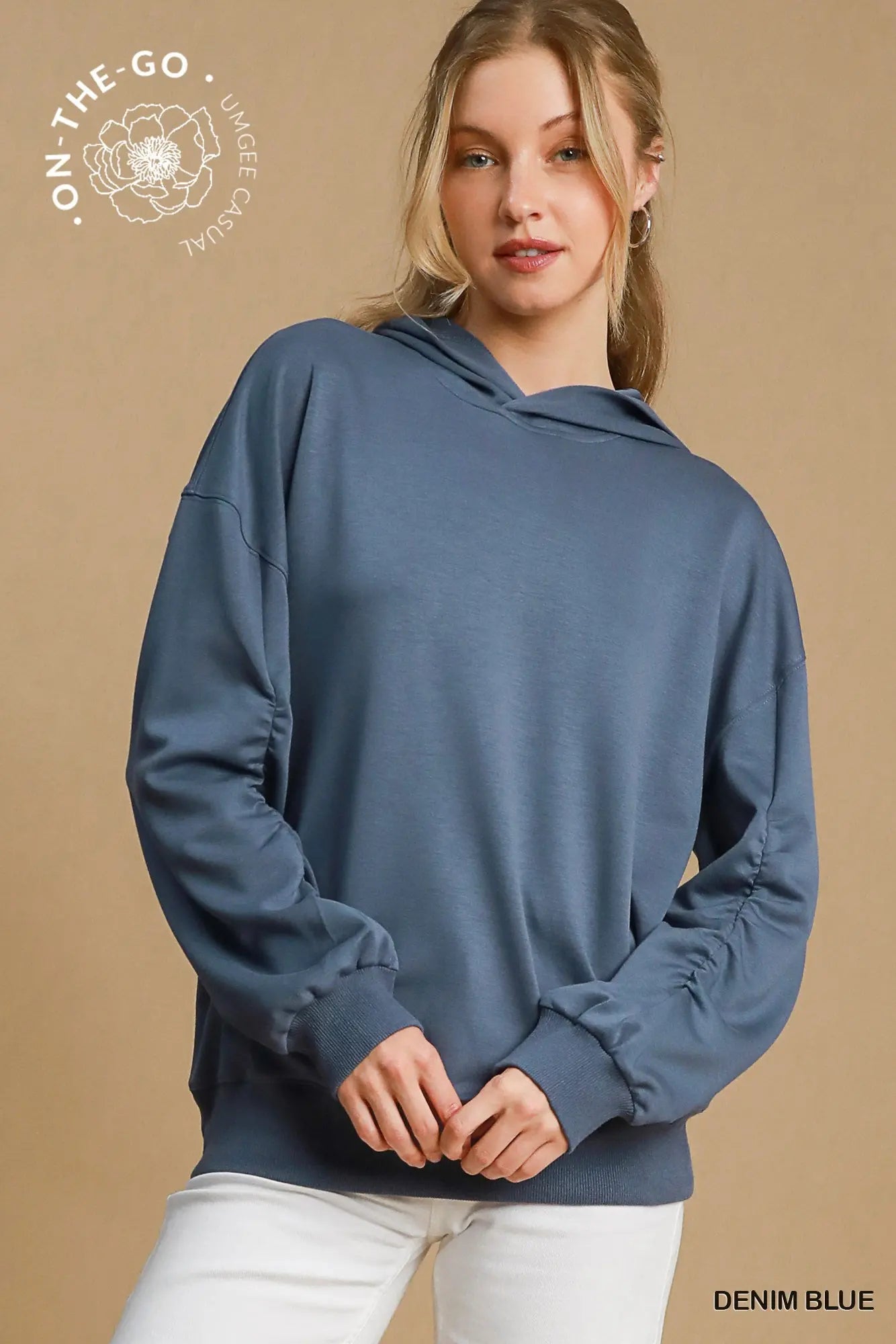 Luxeknit Rutched Sleeve Hoodie