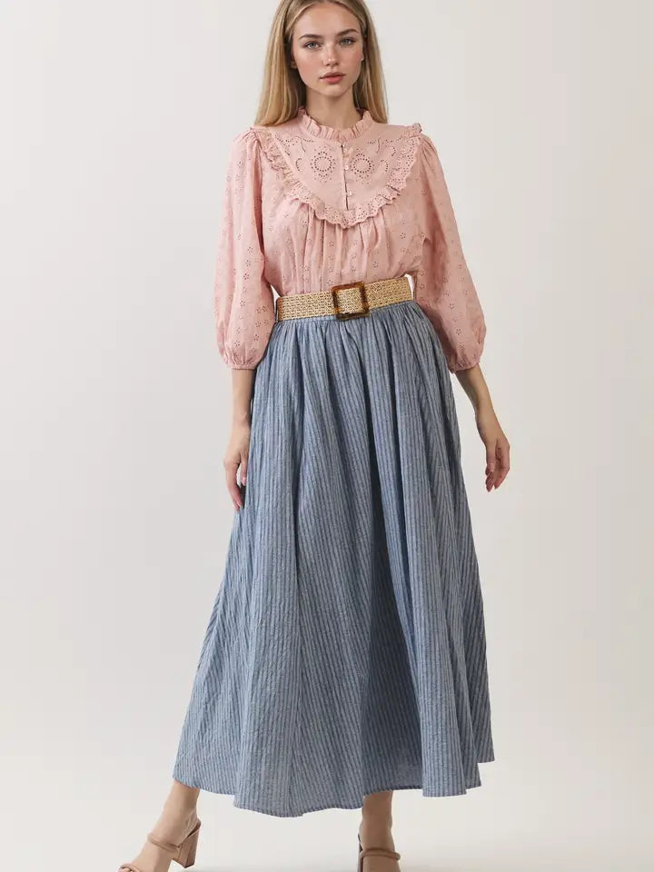 Pleated Maxi Skirt