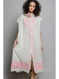 Saint Lucia Embroidered Shirt Dress