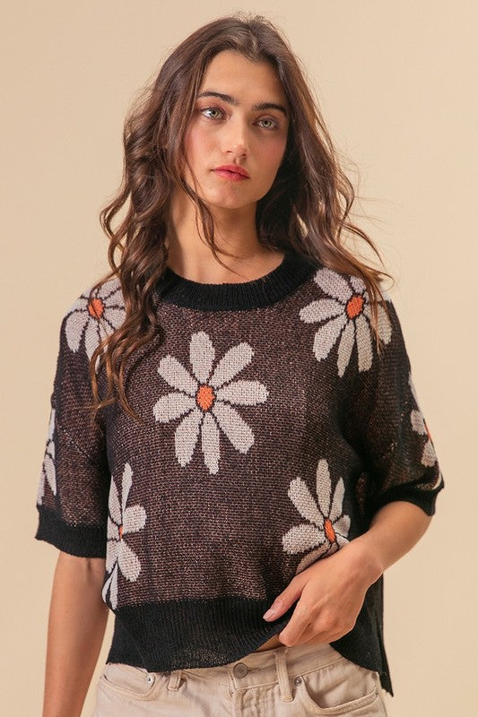 Floral Sweater Top