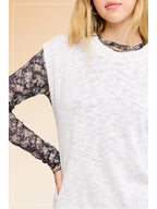 Loose Fit Sleeveless Ribbed Knit Crew Neck Top