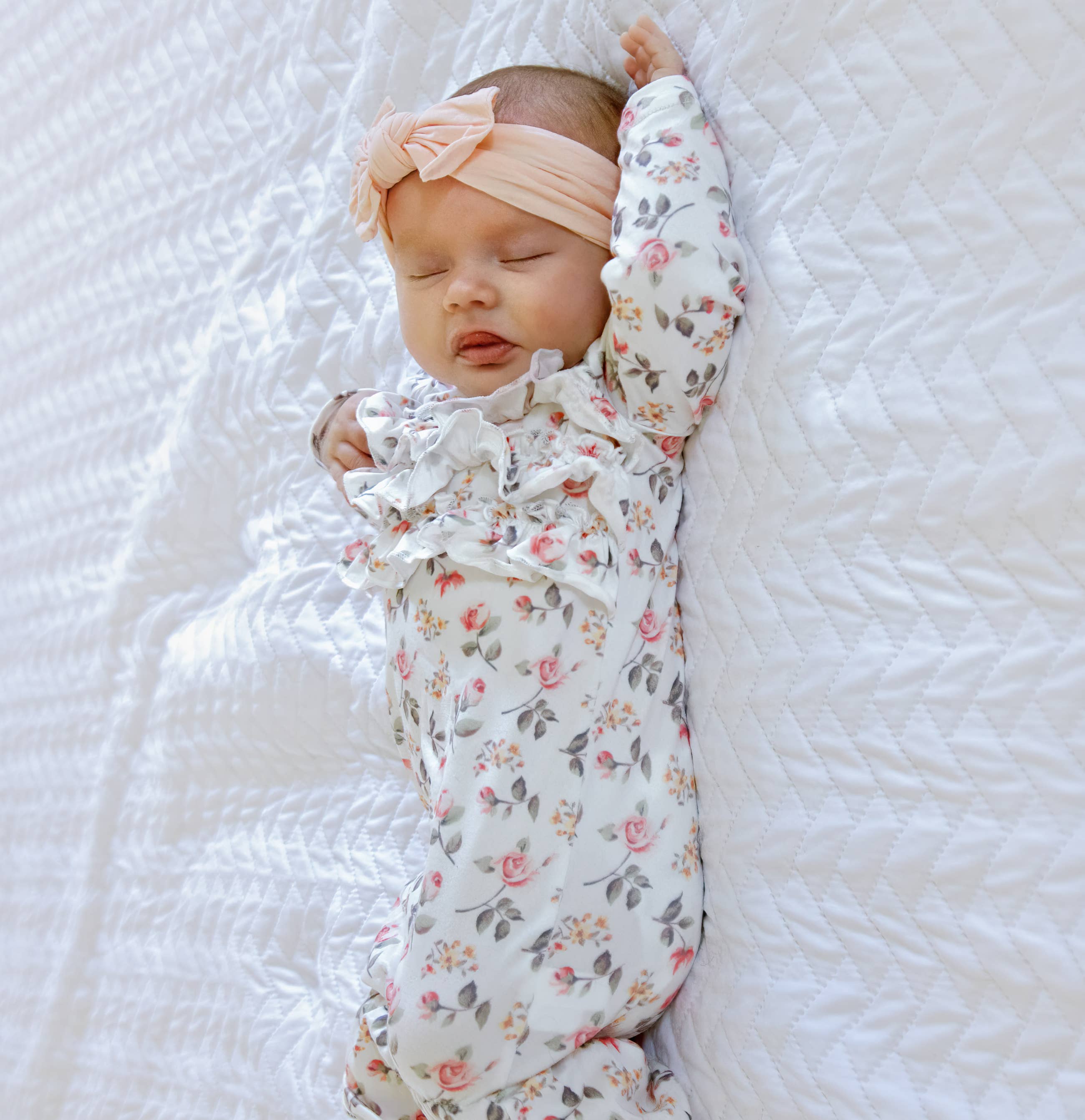 Peach Floral Ruffle - Sleep Sack