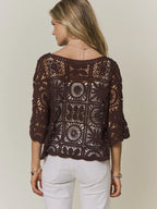 Open-Knit Square Crochet Top