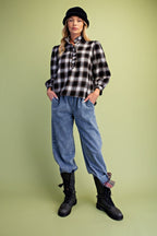 Plaid Soft Washed Top
