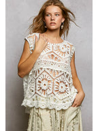 Bohemian Crochet Relaxed Sleeveless Top