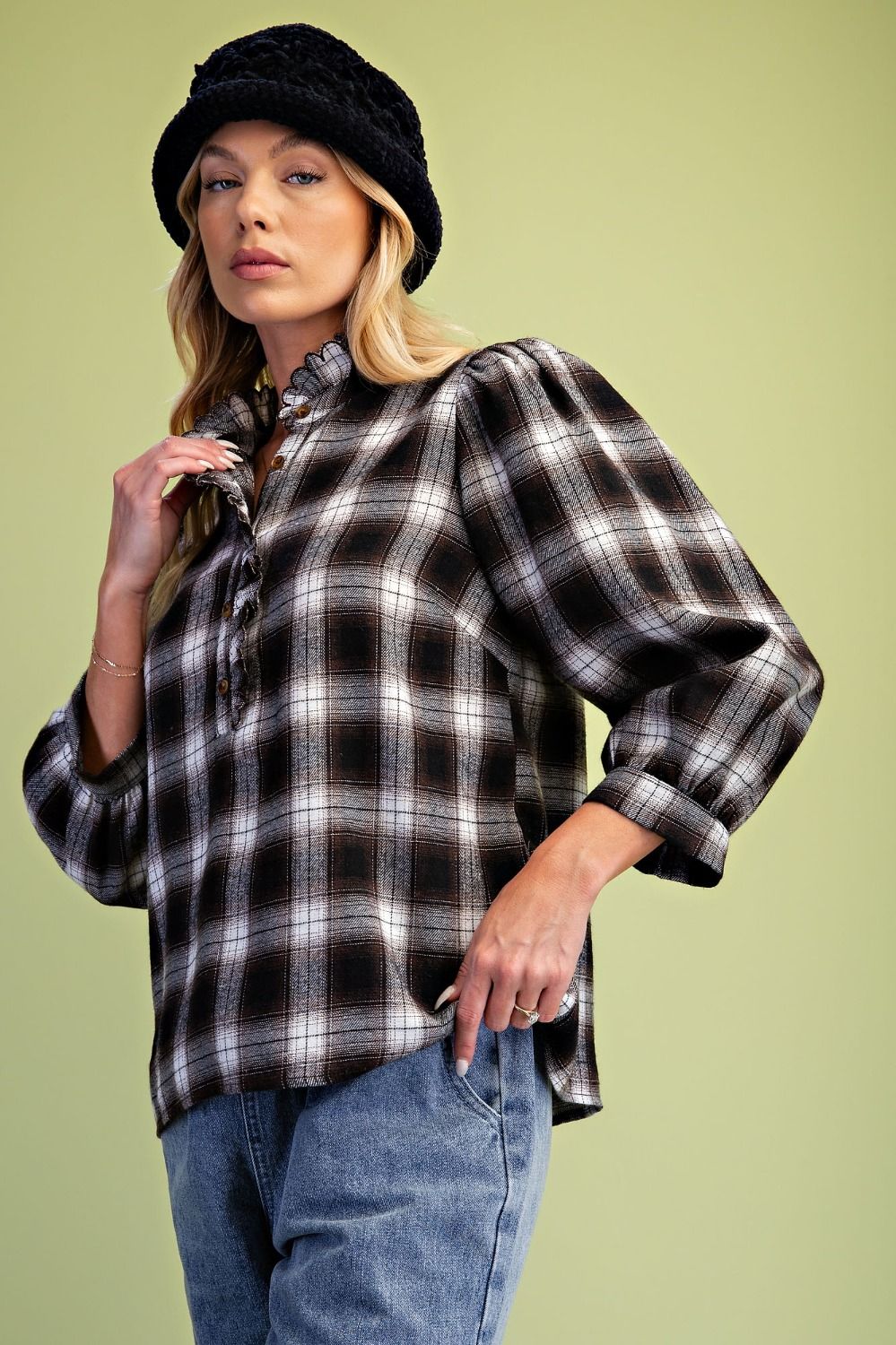 Plaid Soft Washed Top