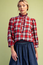 Plaid Soft Washed Top