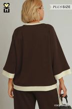 Colorblock Crewneck Raglan Sleeve Top