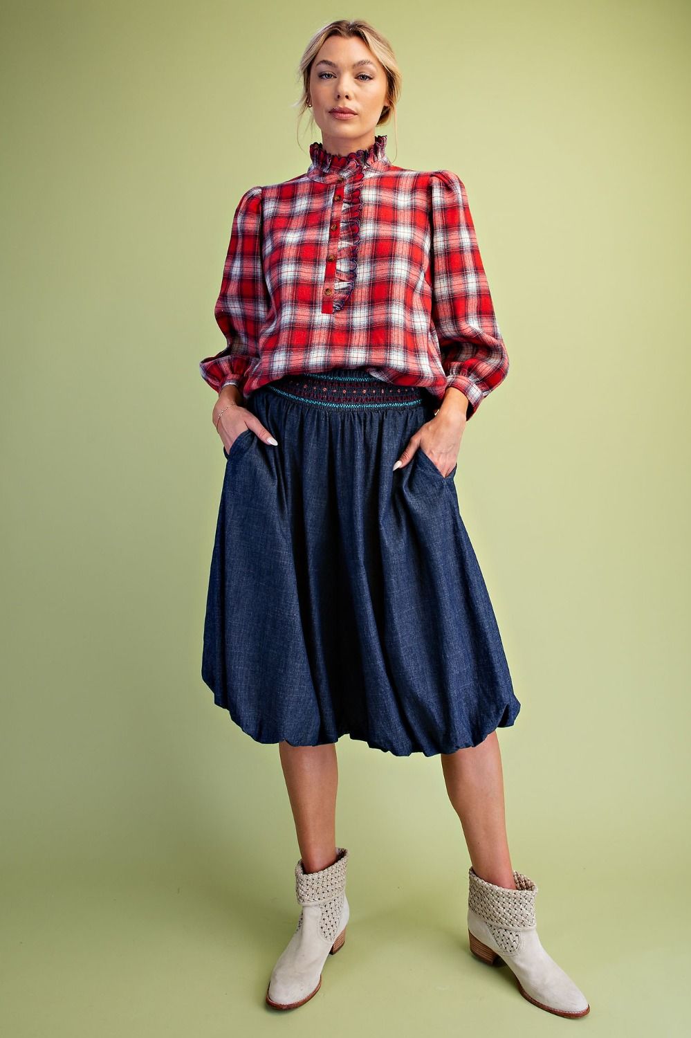 Plaid Soft Washed Top