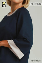 Colorblock Crewneck Raglan Sleeve Top